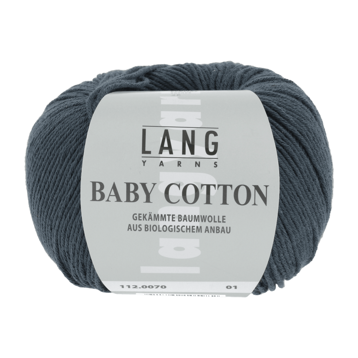 Lang Yarns Knitting Pattern Small - 7 balls / DARK GREY 112.0070 BIRGITTA Top down sweater Pattern Bundle in Baby Cotton by LANGYARNS | Punto 92-006