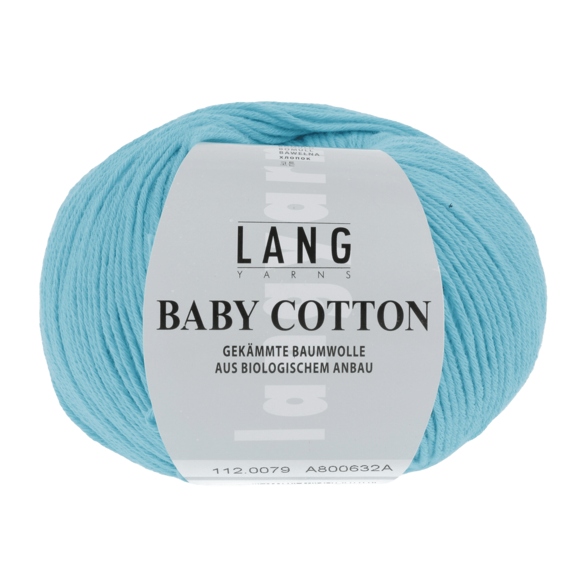Lang Yarns Knitting Pattern Small - 7 balls / LIGHT TURQUOISE 112.0079 BIRGITTA Top down sweater Pattern Bundle in Baby Cotton by LANGYARNS | Punto 92-006