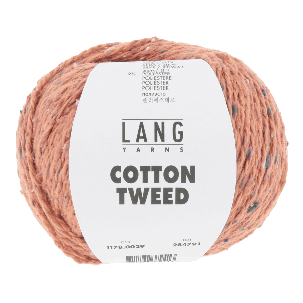 Lang Yarns Knitting Pattern Small - 7 balls / melon 1178.0029 CATRINE Tunic Pattern Bundle in Cotton Tweed by LANGYARNS | Punto 90-003