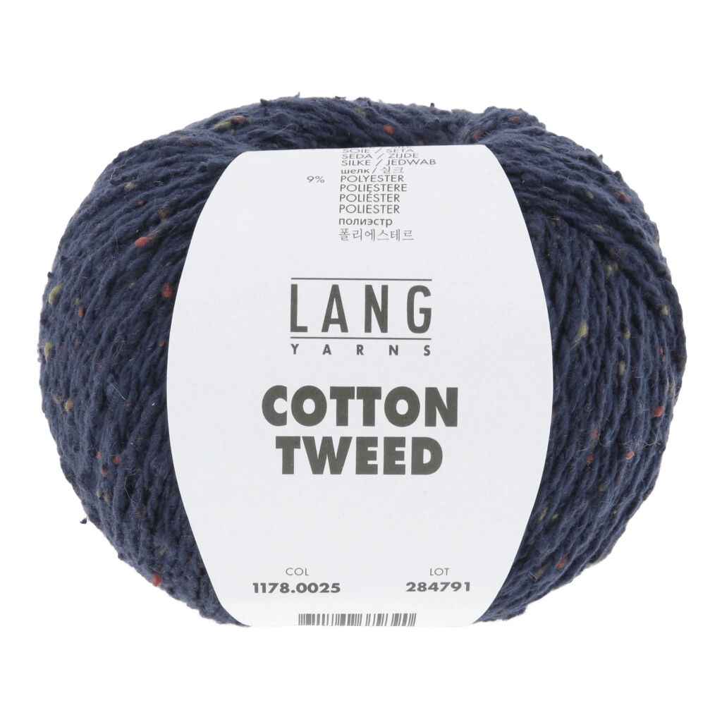 Lang Yarns Knitting Pattern Small - 7 balls / navy 1178.0025 CATRINE Tunic Pattern Bundle in Cotton Tweed by LANGYARNS | Punto 90-003