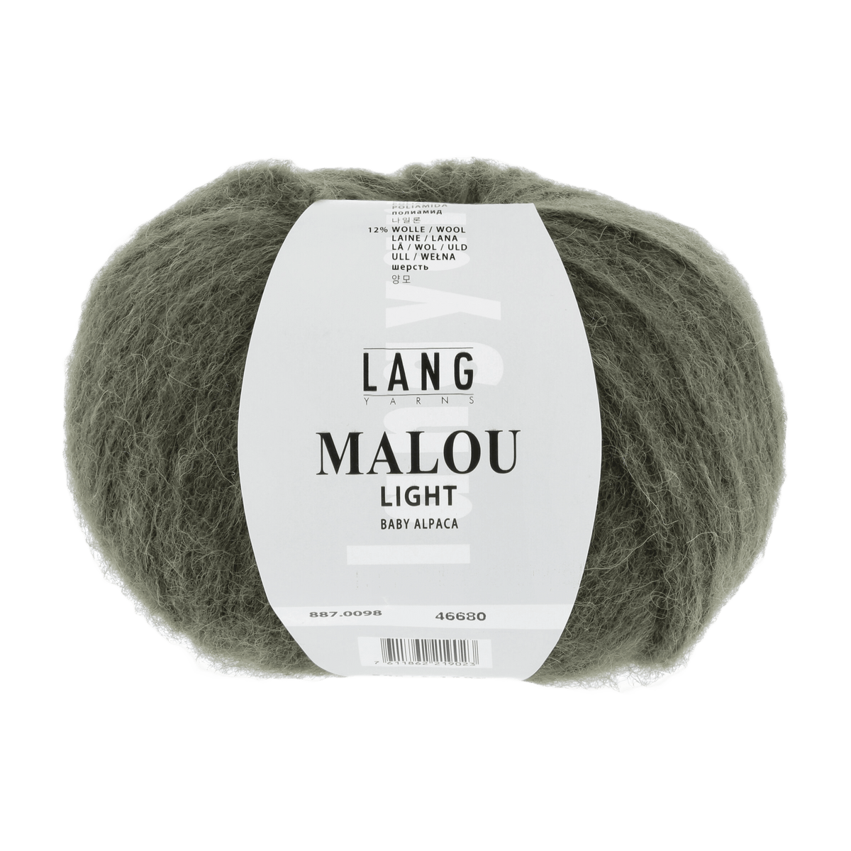 Lang Yarns Knitting Pattern Small - 7 balls / olive 887.0098 MALALA Pullover Pattern Bundle in Malou Light by LANGYARNS | Fatto a Mano 282-027