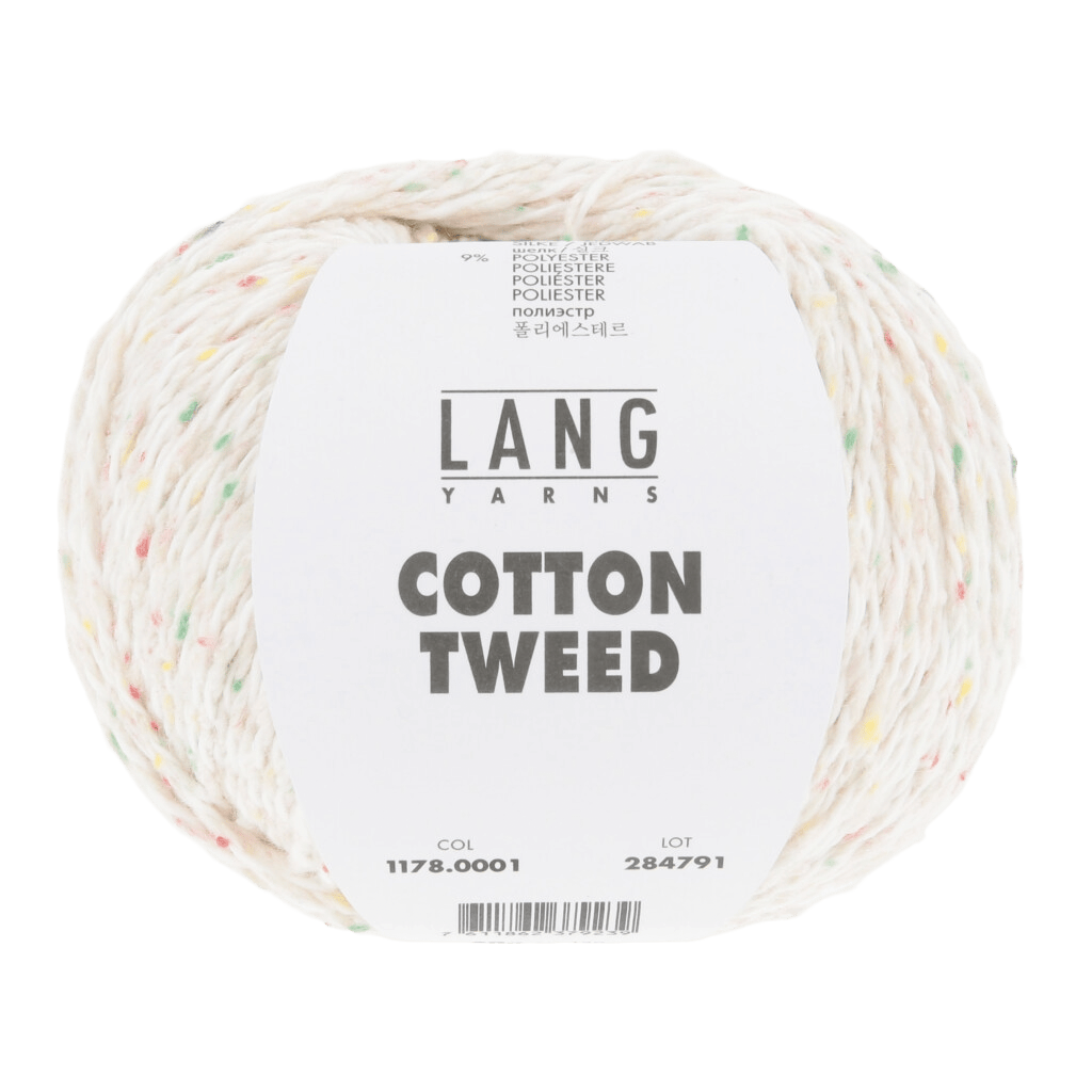 Lang Yarns Knitting Pattern Small - 7 balls / white 1178.0001 CATRINE Tunic Pattern Bundle in Cotton Tweed by LANGYARNS | Punto 90-003