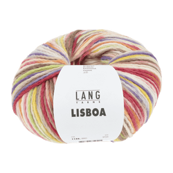 Lang Yarns Knitting Pattern Small - 7 balls / yellow/lilac/pink/green 1156.0001 QESRA Cardigan Pattern Bundle in Lisboa by LANGYARNS | Punto 82-007