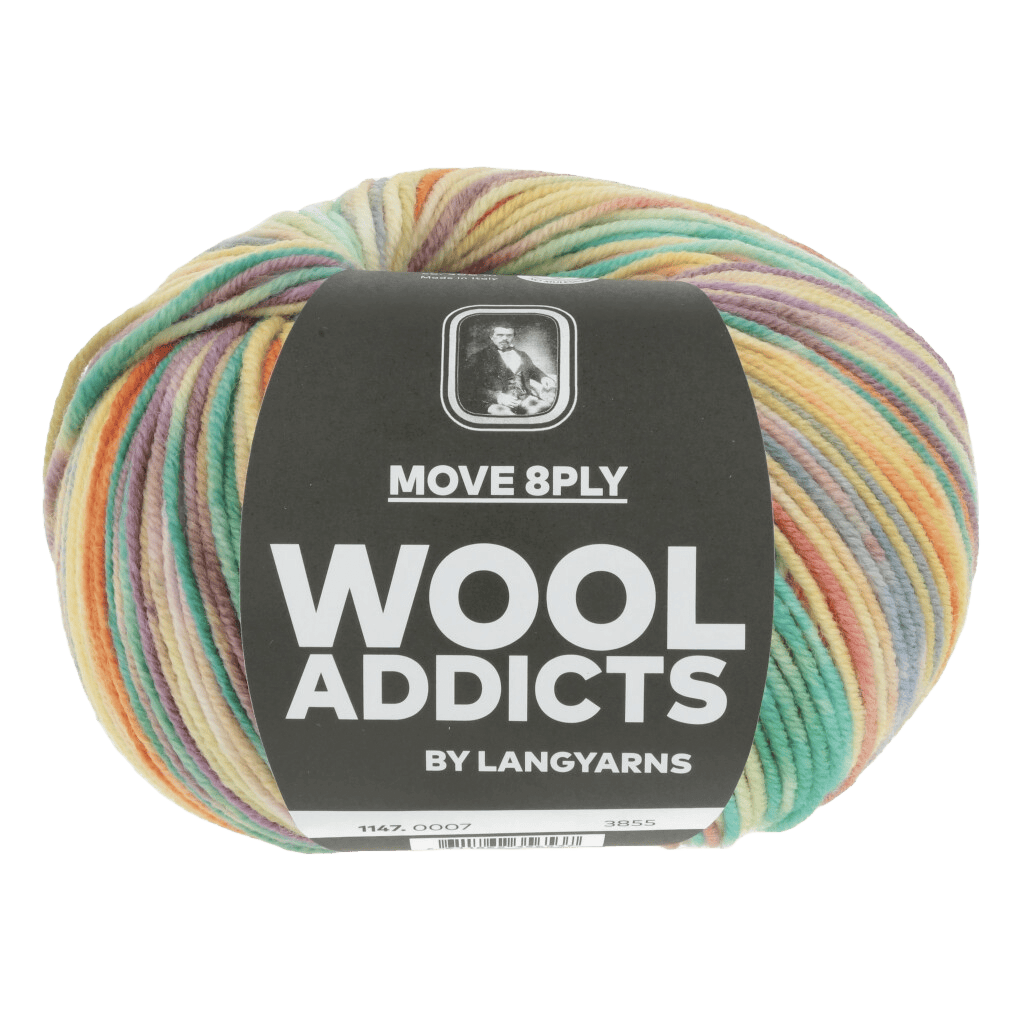 Lang Yarns Knitting Pattern Small - 7 balls / YELLOW/ORANGE/LILAC 1147.0007 GOOD TIMES Jacket Crochet Pattern Bundle in Move 8ply by LANGYARNS | Punto 86-013