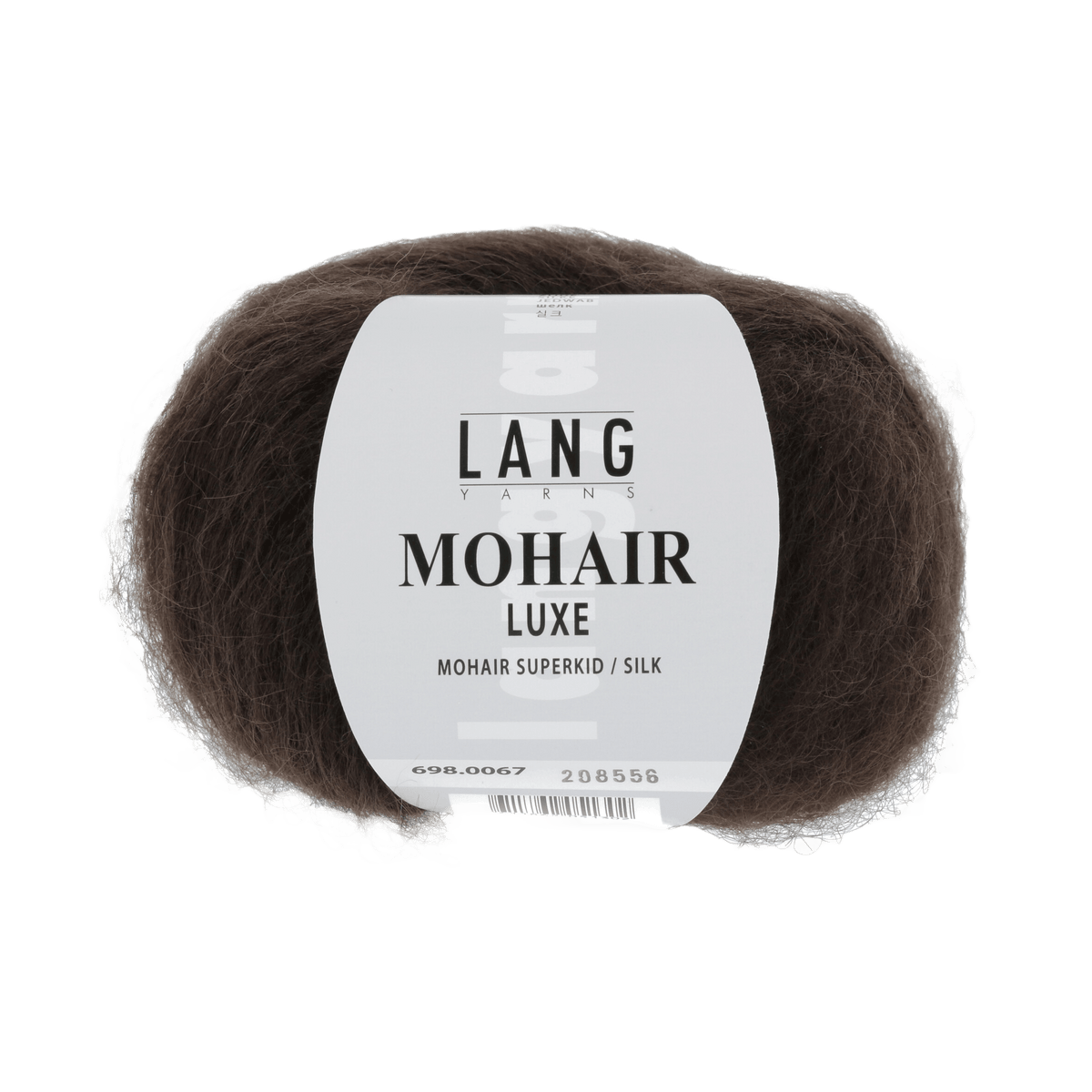 Lang Yarns Knitting Pattern Small - 8 balls / chocco 698.0067 TEMPERANCE Top Down Sweater Pattern Bundle in Mohair Luxe by LANGYARNS | Fatto a Mano 286-039