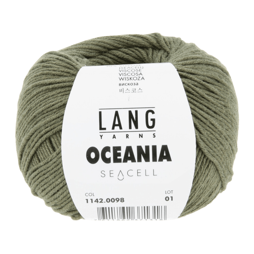 Lang Yarns Knitting Pattern Small - 9 balls / dark olive 1142.0098 GINNY Sweater Pattern Bundle in Oceania by LANGYARNS | Fatto a Mano 280-062