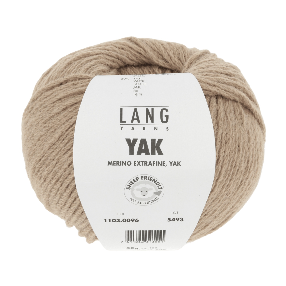 Lang Yarns Knitting Pattern Small - 9 balls / sand mélange 1103.0096 MATTEO Unisex sweater Pattern Bundle in Yak by LANGYARNS | Fatto a Mano 282-032