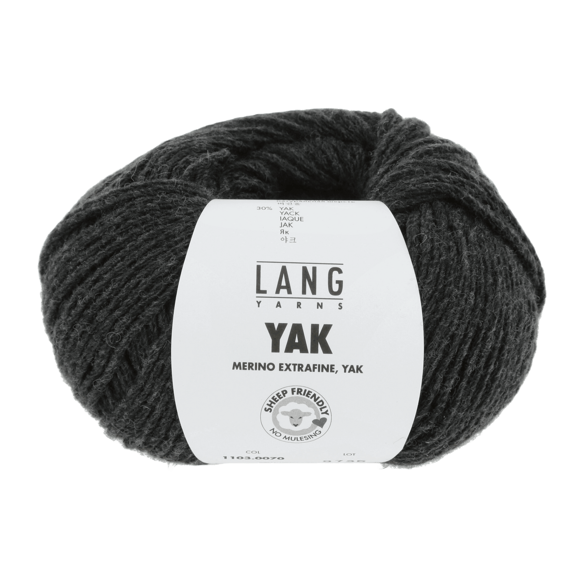 Lang Yarns Knitting Pattern Small-Medium - 10 balls / anthracite 1103.0070 HARPER Sweater Pattern Bundle in Yak by LANGYARNS | Fatto a Mano 282-038