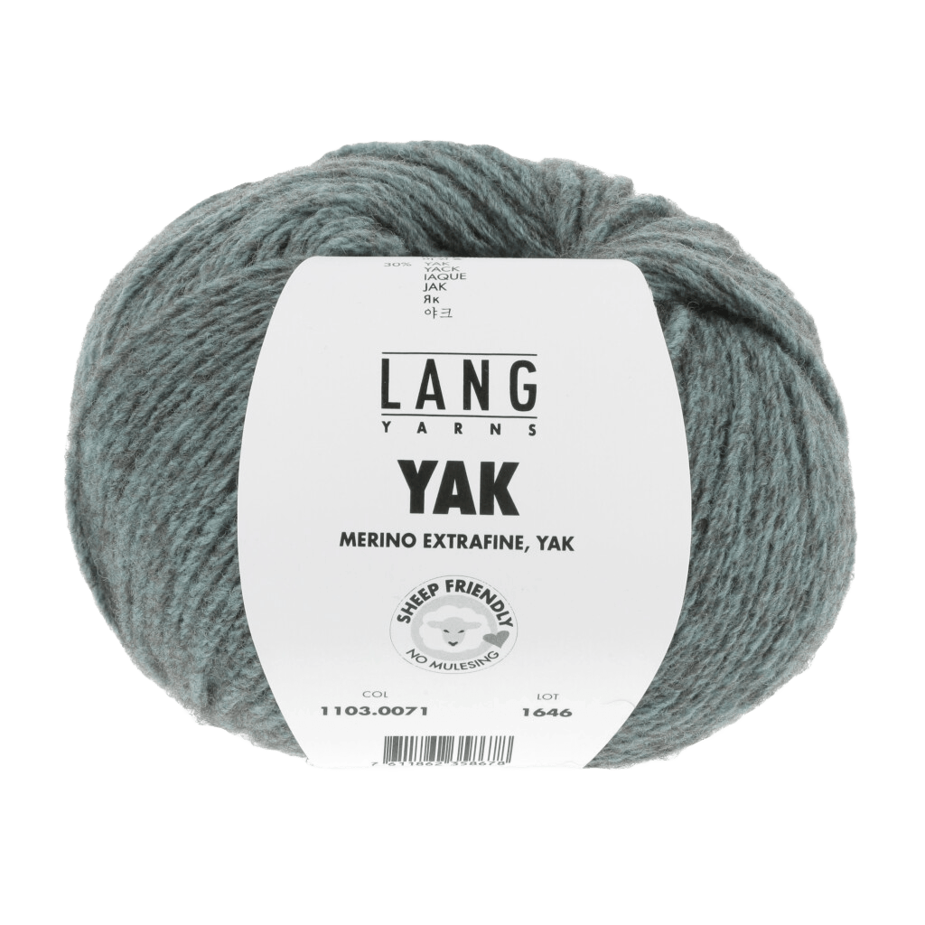 Lang Yarns Knitting Pattern Small-Medium - 10 balls / ice blue mélange 1103.0071 HARPER Sweater Pattern Bundle in Yak by LANGYARNS | Fatto a Mano 282-038