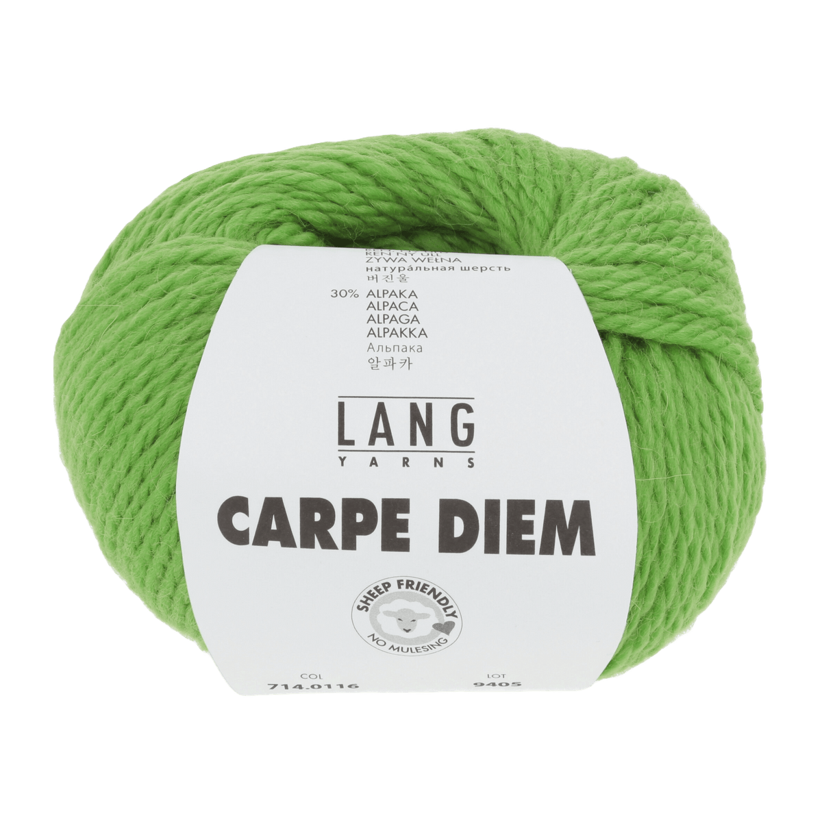 Lang Yarns Knitting Pattern Small-Medium - 10 balls / light green 714.0116 YAZA Slipover Pattern Bundle in Carpe Diem by LANGYARNS | Fatto a Mano 282-024