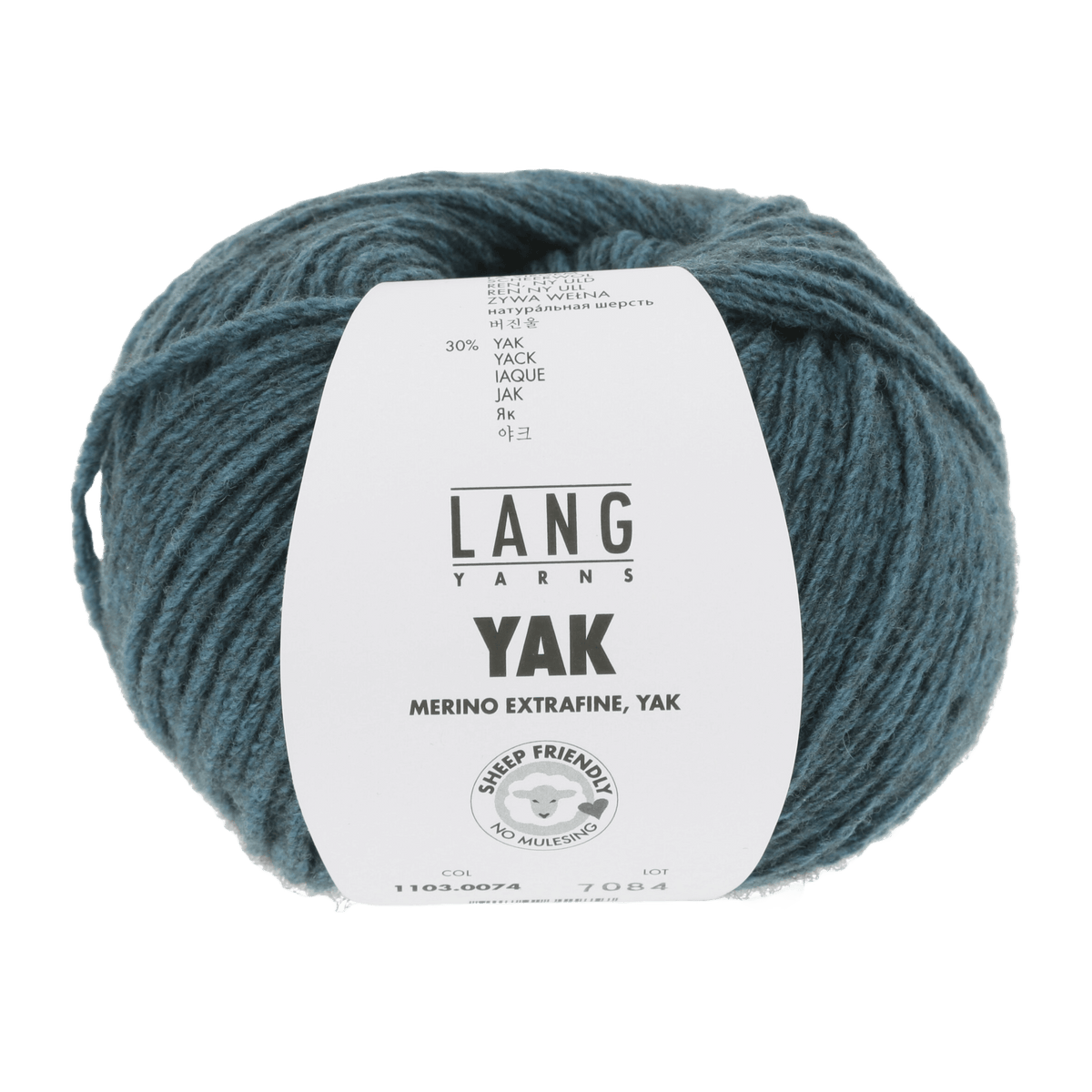 Lang Yarns Knitting Pattern Small-Medium - 11 balls / atlantic 1103.0074 FLAVIA Sweater Pattern Bundle in Yak by LANGYARNS | Fatto a Mano 286-055