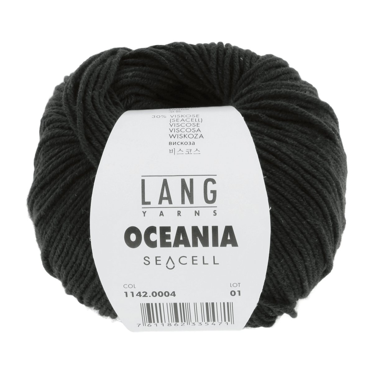 Lang Yarns Knitting Pattern Small-Medium - 11 balls / black 1142.0004 LYSETTE Cardigan Pattern Bundle in Oceania by LANGYARNS | Fatto a Mano 284-015