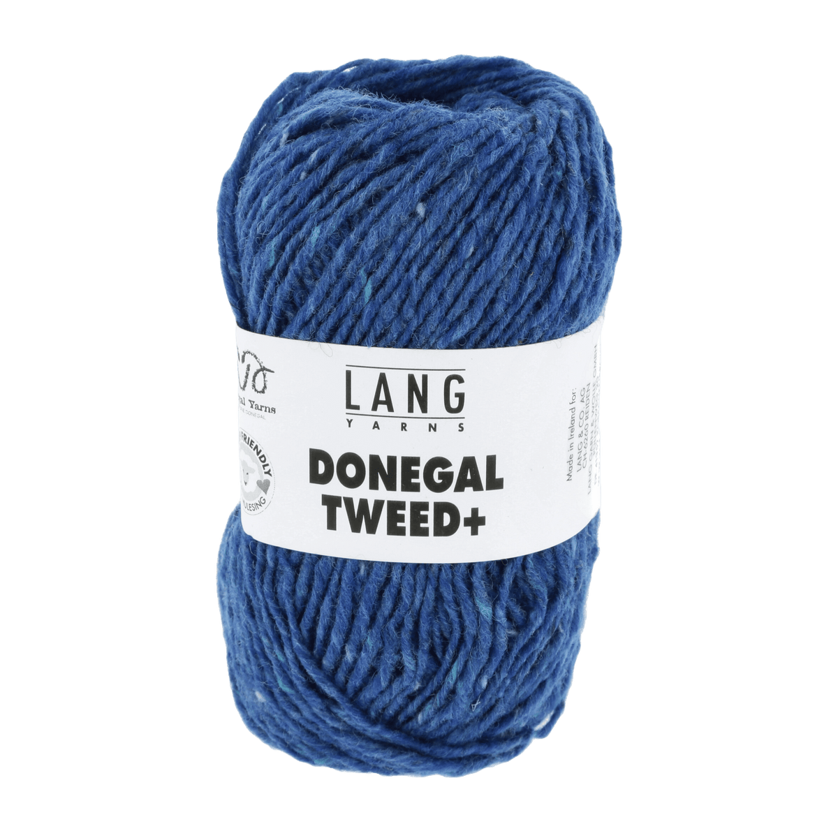 Lang Yarns Knitting Pattern Small-Medium - 11 balls / royal blue 1143.0006 REESE Sweater Pattern Bundle in DONEGAL TWEED+ by LANGYARNS | Punto 77-014
