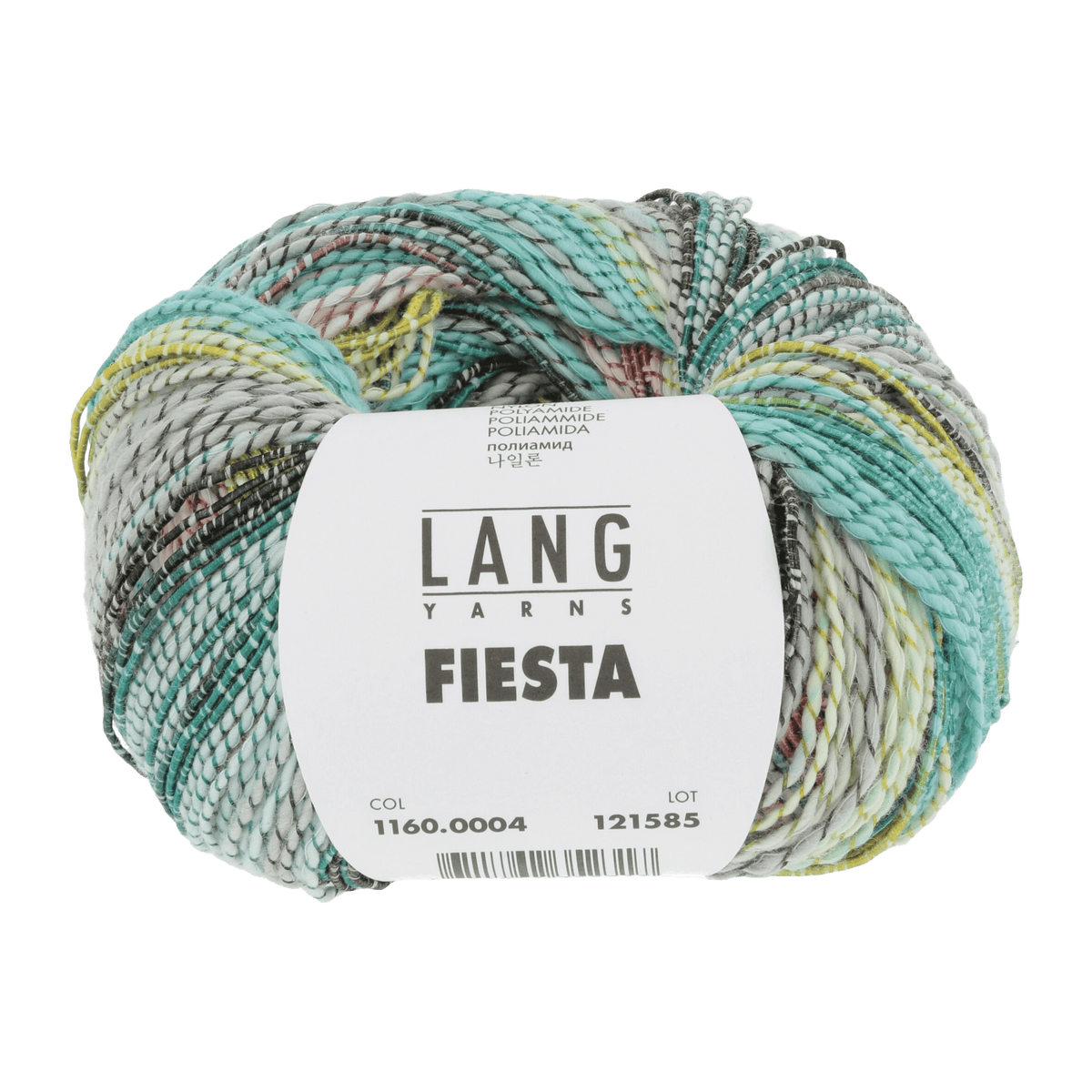 Lang Yarns Knitting Pattern Small-Medium - 11 balls / turquoise/aqua/grey/salmon 1160.0004 ANDREN Cardigan Pattern Bundle in Fiesta by LANGYARNS | Fatto a Mano 284-040