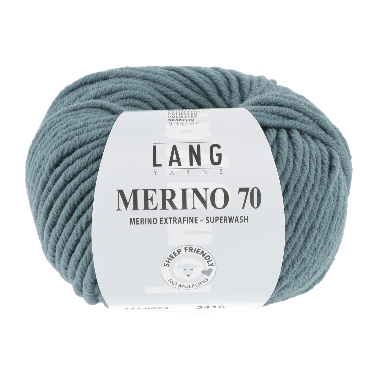 Lang Yarns Knitting Pattern Small-Medium - 12 balls / atlantic 733.0074 Sweater Pattern Bundle in MERINO 70 by LANGYARNS | Punto 55-007