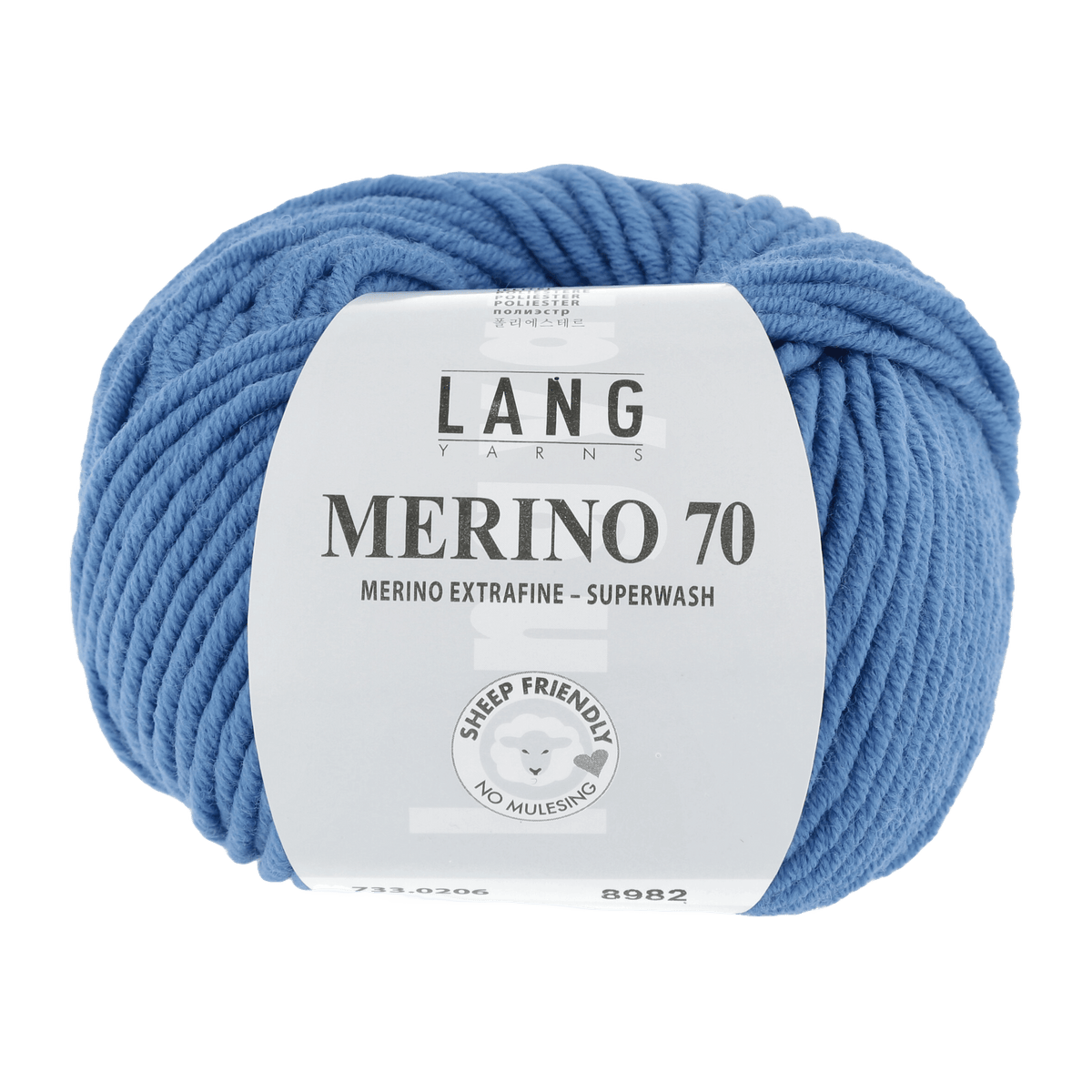 Lang Yarns Knitting Pattern Small-Medium - 12 balls / blue 733.0206 Sweater Pattern Bundle in MERINO 70 by LANGYARNS | Punto 55-007