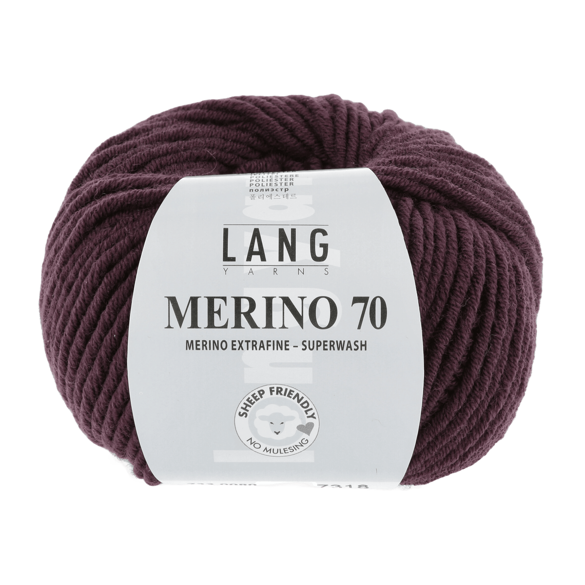 Lang Yarns Knitting Pattern Small-Medium - 12 balls / burgundy 733.0080 Sweater Pattern Bundle in MERINO 70 by LANGYARNS | Punto 55-007