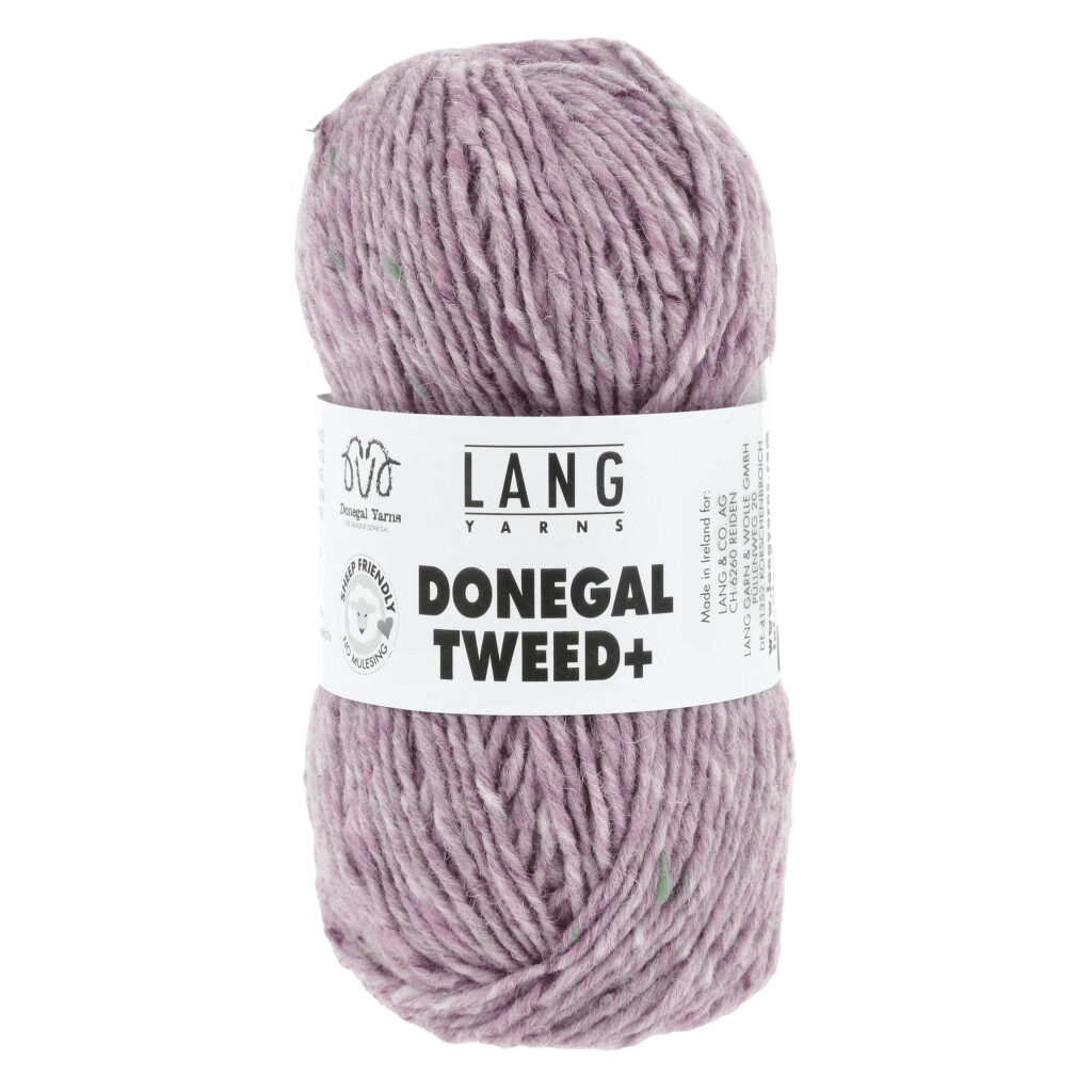 Lang Yarns Knitting Pattern Small-Medium - 12 balls / dusky pink 1143.0048 ODESSA Sweater Pattern Bundle in DONEGAL TWEED+ by LANGYARNS | Punto 77-006