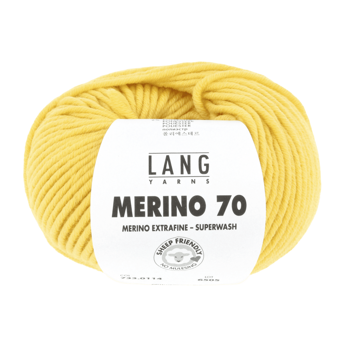 Lang Yarns Knitting Pattern Small-Medium - 12 balls / lemon 733.0114 Sweater Pattern Bundle in MERINO 70 by LANGYARNS | Punto 55-007