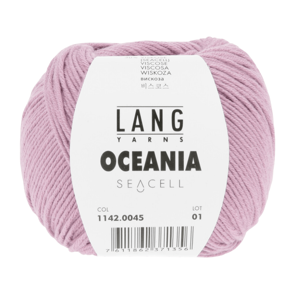 Lang Yarns Knitting Pattern Small-Medium - 12 balls / mauve 1142.0045 LEONA Cardigan Pattern Bundle in Oceania by LANGYARNS | Fatto a Mano 284-061