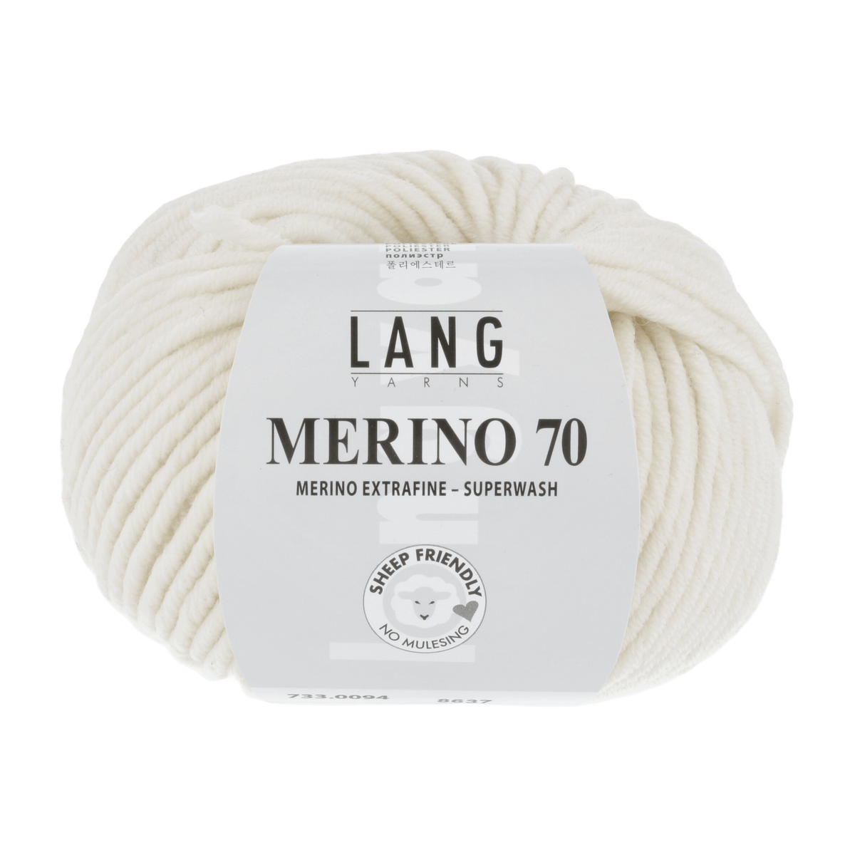Lang Yarns Knitting Pattern Small-Medium - 12 balls / offwhite 733.0094 Sweater Pattern Bundle in MERINO 70 by LANGYARNS | Punto 55-007