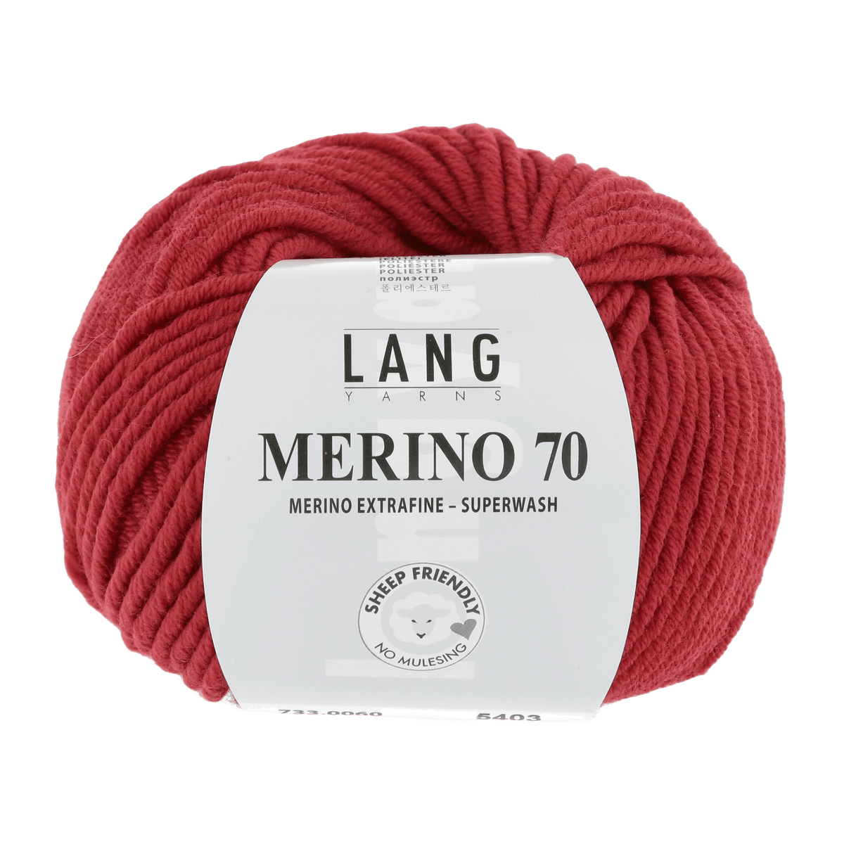 Lang Yarns Knitting Pattern Small-Medium - 12 balls / red 733.0060 Sweater Pattern Bundle in MERINO 70 by LANGYARNS | Punto 55-007
