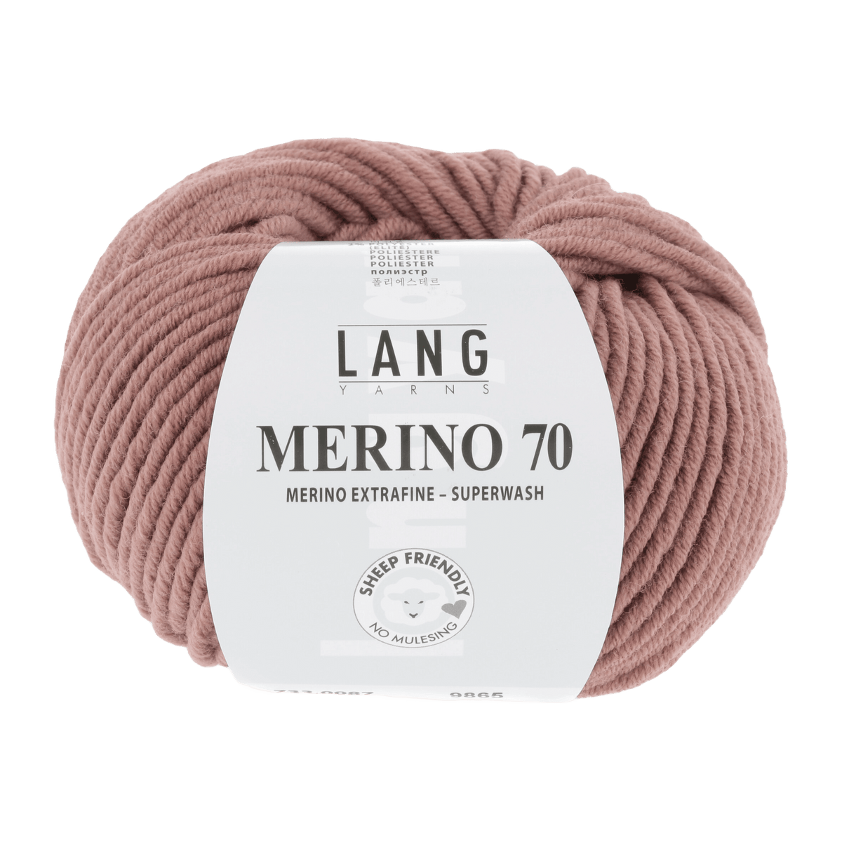 Lang Yarns Knitting Pattern Small-Medium - 12 balls / rosewood 733.0087 Sweater Pattern Bundle in MERINO 70 by LANGYARNS | Punto 55-007