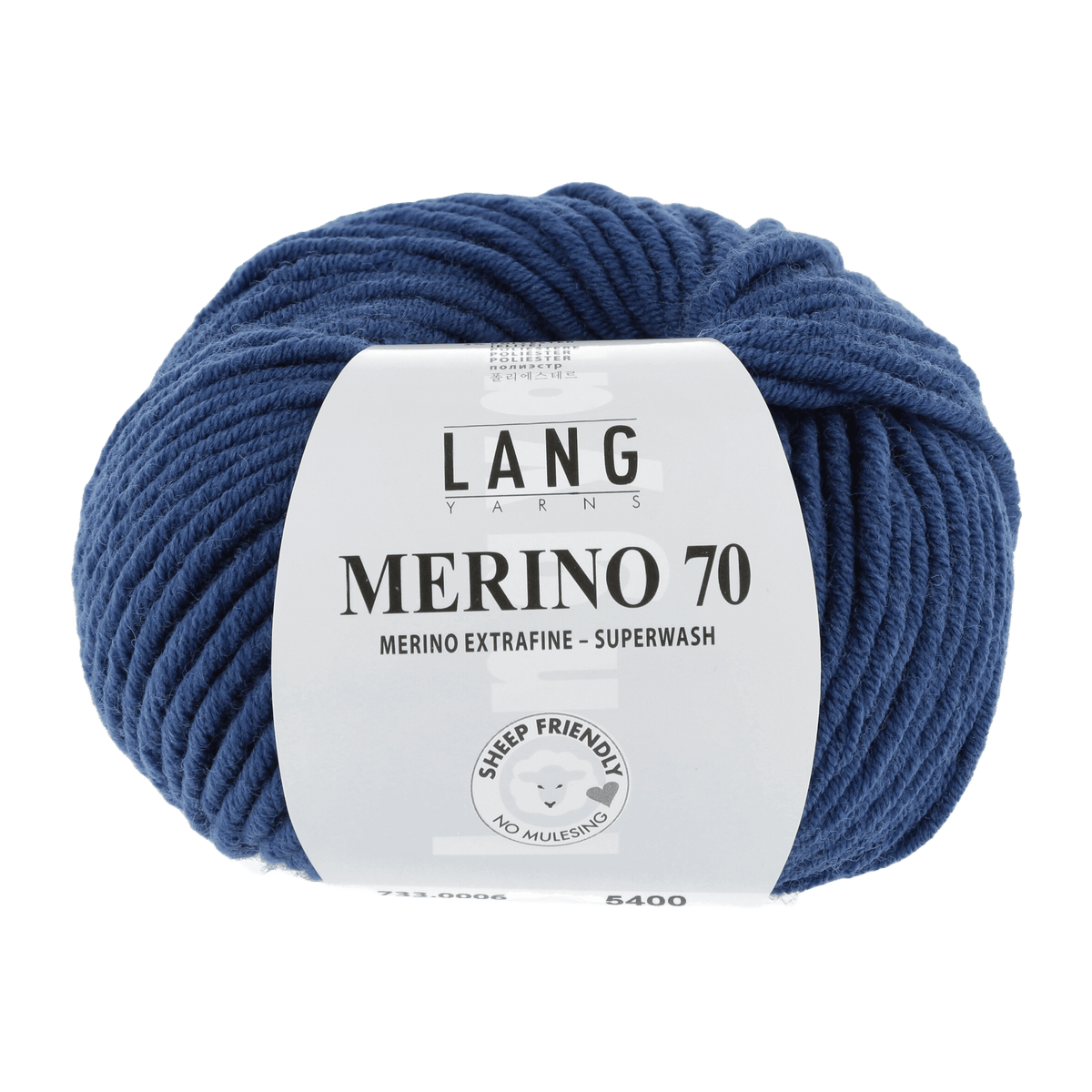 Lang Yarns Knitting Pattern Small-Medium - 12 balls / royal 733.0006 Sweater Pattern Bundle in MERINO 70 by LANGYARNS | Punto 55-007