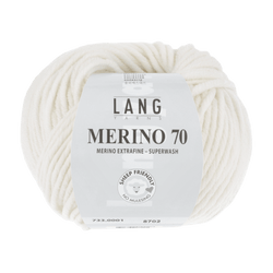 Lang Yarns Knitting Pattern Small-Medium - 12 balls / white 733.0001 Sweater Pattern Bundle in MERINO 70 by LANGYARNS | Punto 55-007
