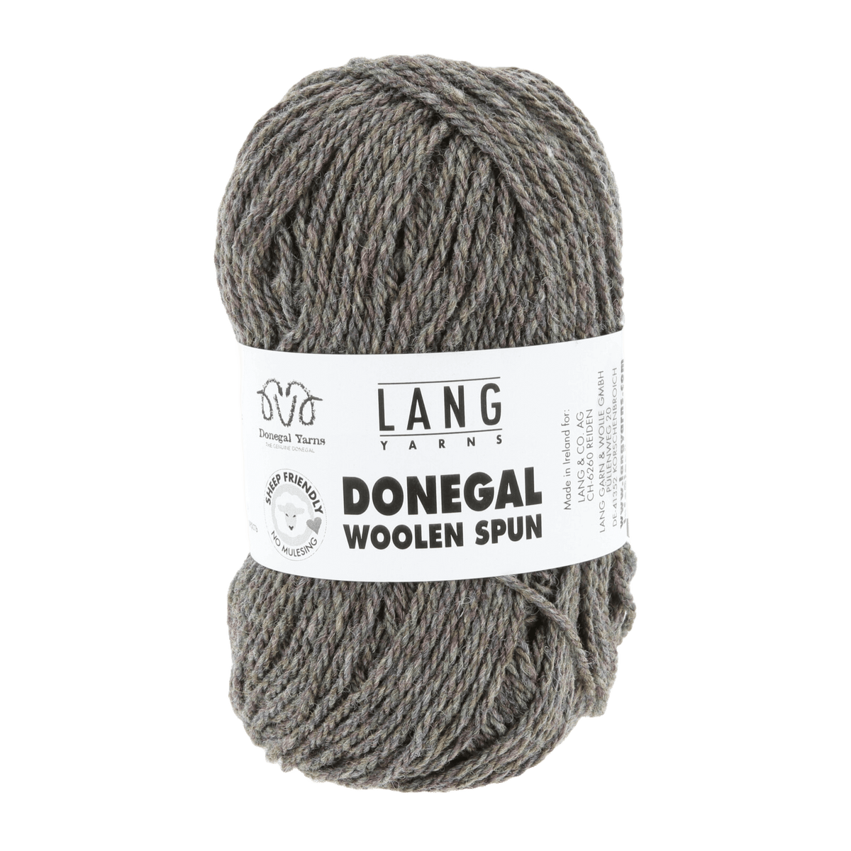 Lang Yarns Knitting Pattern Small-Medium - 13 balls / stone 1172.0096 BRENNA Cardigan Pattern Bundle in Donegal Woolen Spun by LANGYARNS | Punto 87-148