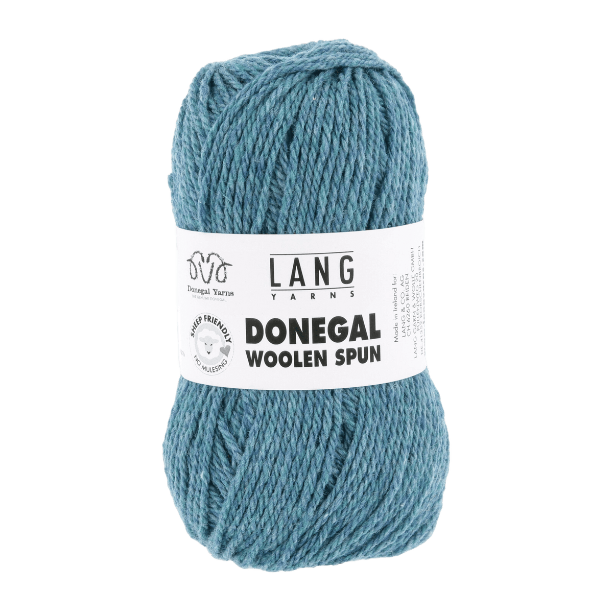 Lang Yarns Knitting Pattern Small-Medium - 13 balls / turquoise 1172.0078 CALLAHAN Men's Cardigan Pattern Bundle in Donegal Woolen Spun by LANGYARNS | Punto 87-266