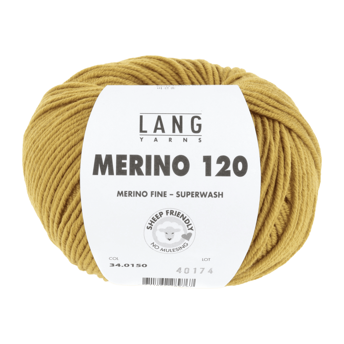 Lang Yarns Knitting Pattern Small-Medium - 14 balls / brass 34.0150 Roll-neck pullover Pattern Bundle in MERINO 120 by LANGYARNS | Punto 55-011