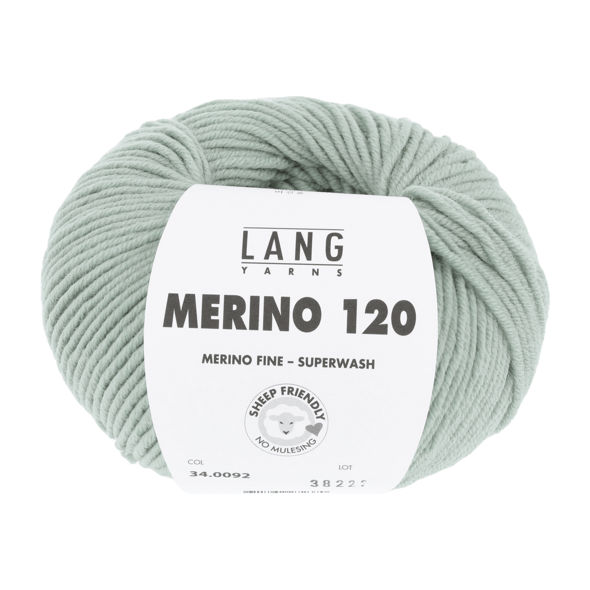 Lang Yarns Knitting Pattern Small-Medium - 14 balls / light sage 34.0092 Roll-neck pullover Pattern Bundle in MERINO 120 by LANGYARNS | Punto 55-011