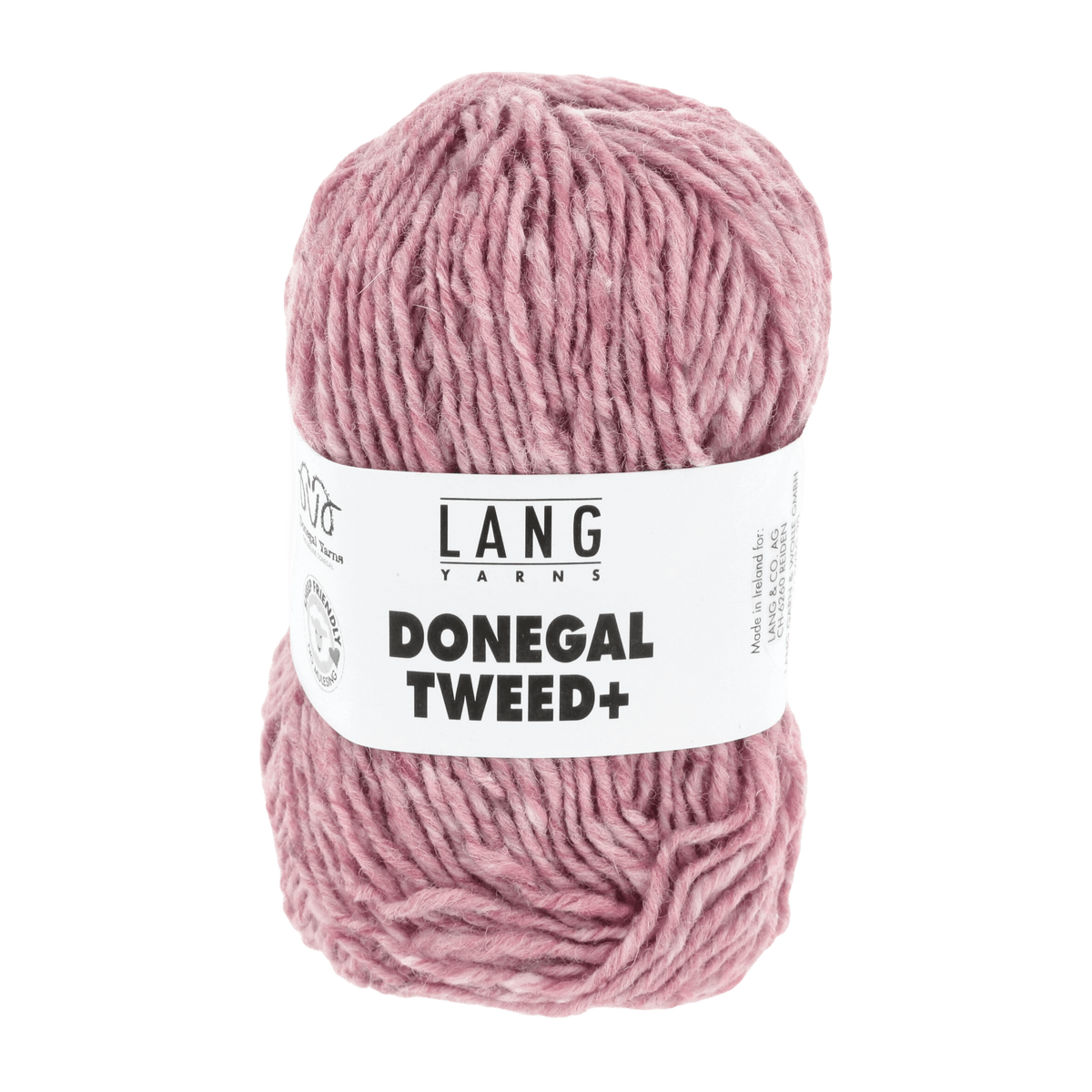 Lang Yarns Knitting Pattern Small-Medium - 14 balls / rose 1143.0009 JEMIMA Cardigan Pattern Bundle in DONEGAL TWEED+ by LANGYARNS | Punto 77-005