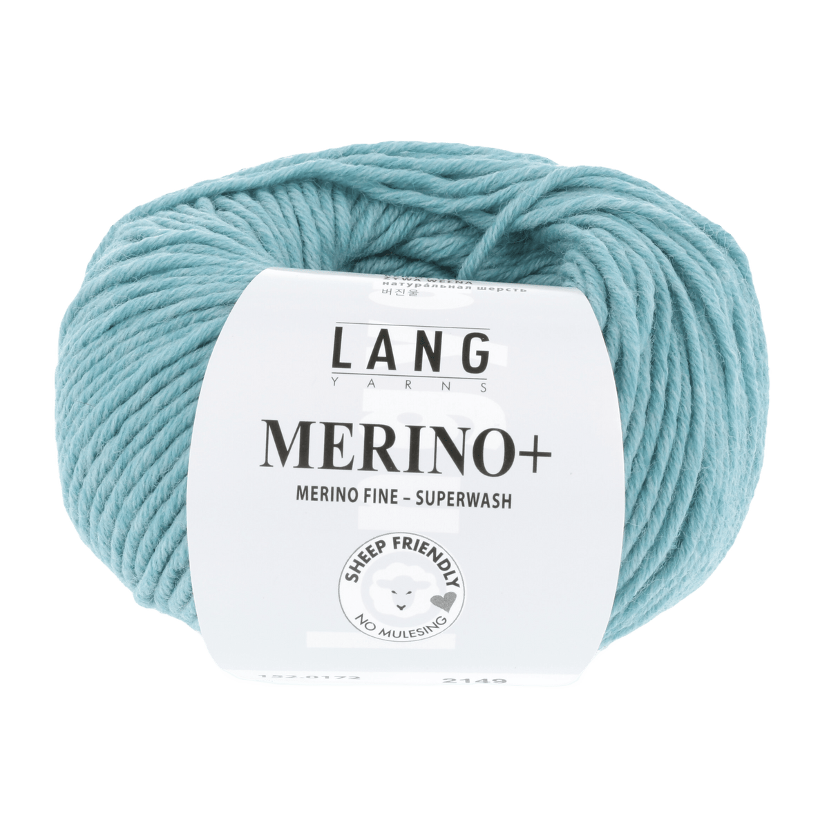 Lang Yarns Knitting Pattern Small-Medium - 16 balls / aqua mélange 152.0172 CAMERON Unisex sweater Pattern Bundle in MerinoPlus by LANGYARNS | Fatto a Mano 286-031