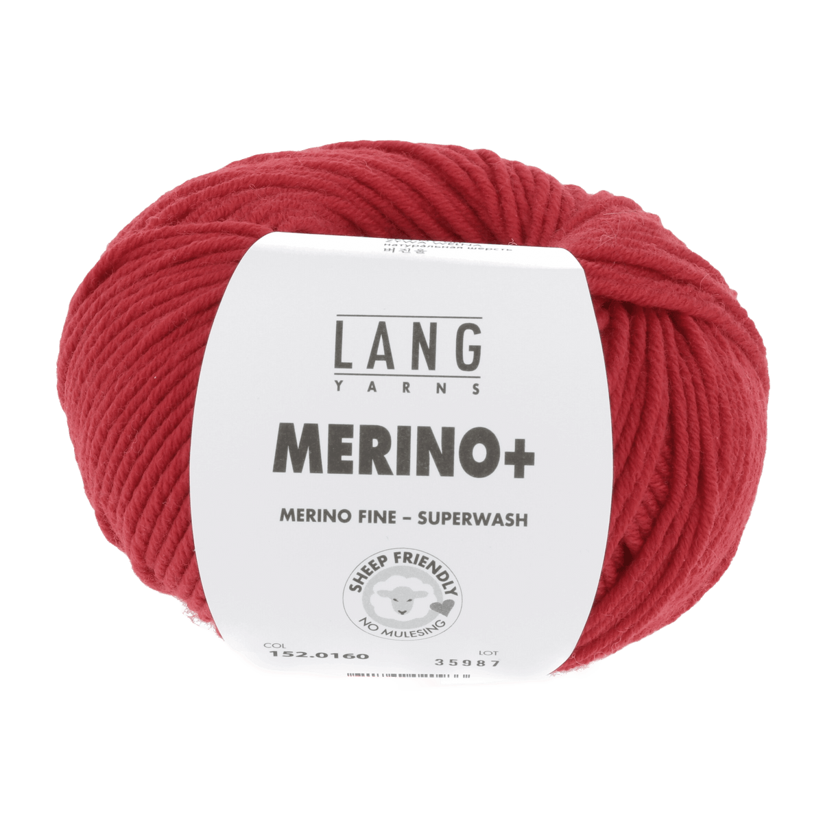 Lang Yarns Knitting Pattern Small-Medium - 16 balls / hot red 152.0160 CAMERON Unisex sweater Pattern Bundle in MerinoPlus by LANGYARNS | Fatto a Mano 286-031