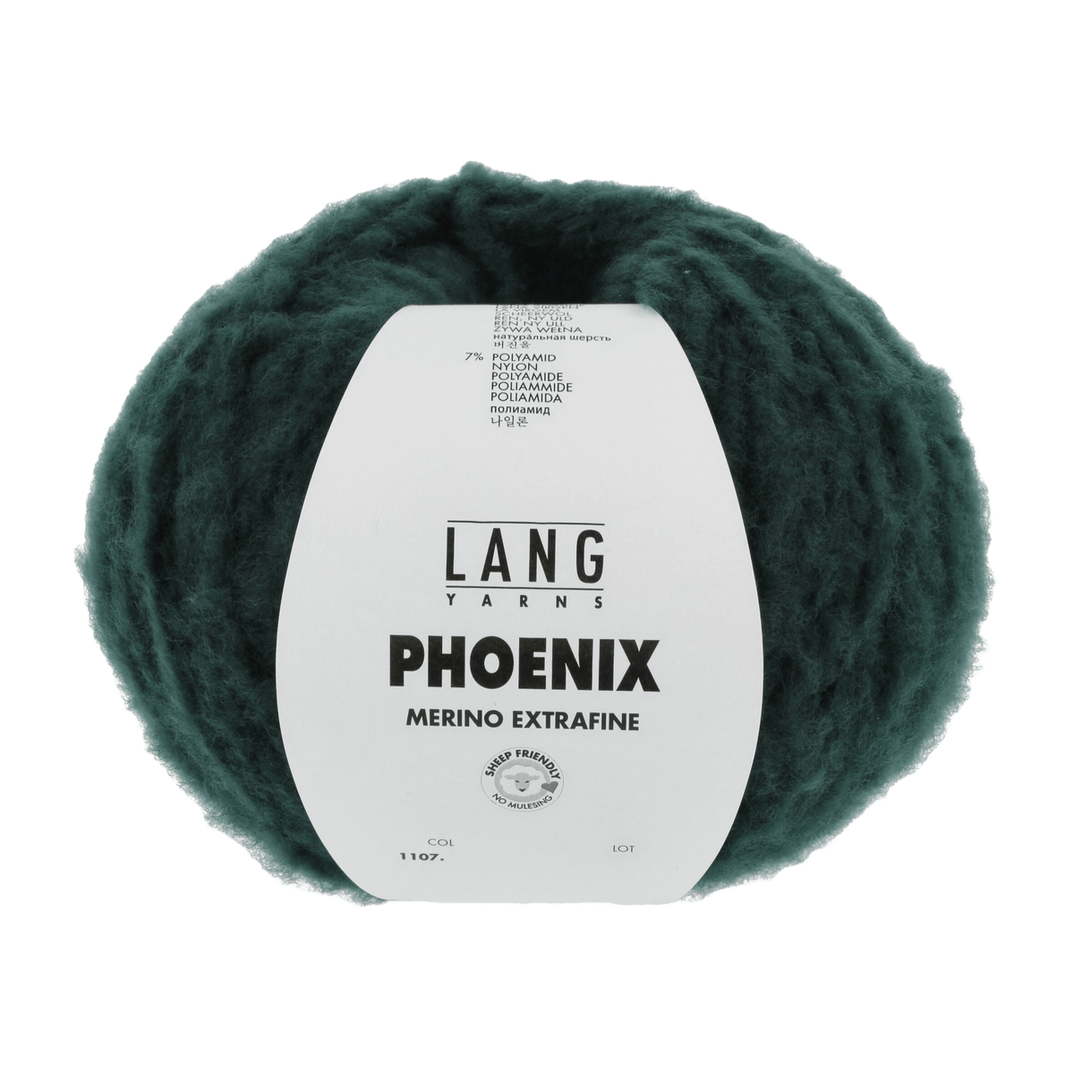 Lang Yarns Knitting Pattern Small-Medium - 2 balls / dark green 1107.0018 FLURINA Sweater Pattern Bundle in Phoenix by LANGYARNS | Fatto a Mano 286-064