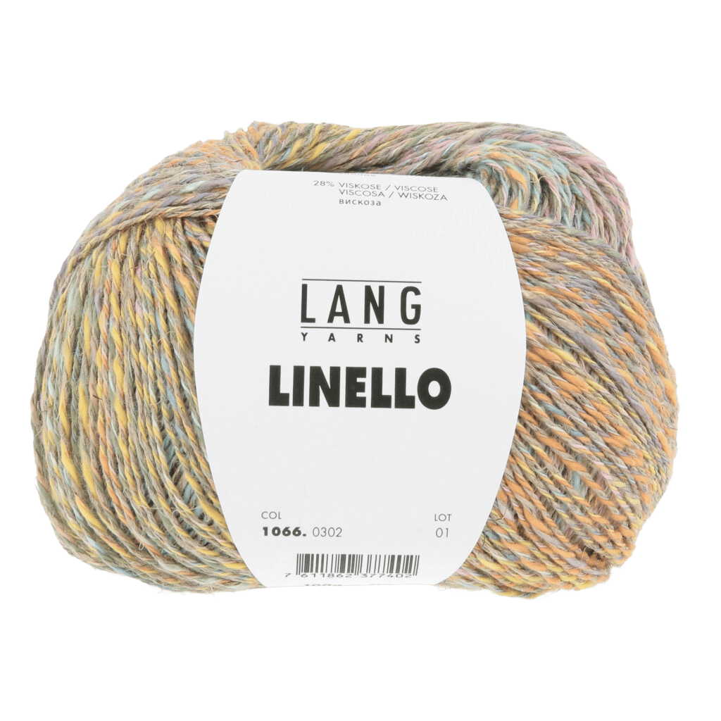 Lang Yarns Knitting Pattern Small-Medium - 2 balls / eggplant/rose/green 1066.0302 Ivana HalterneckTop Pattern Bundle in Linello by LANGYARNS | Fatto a Mano 288-056