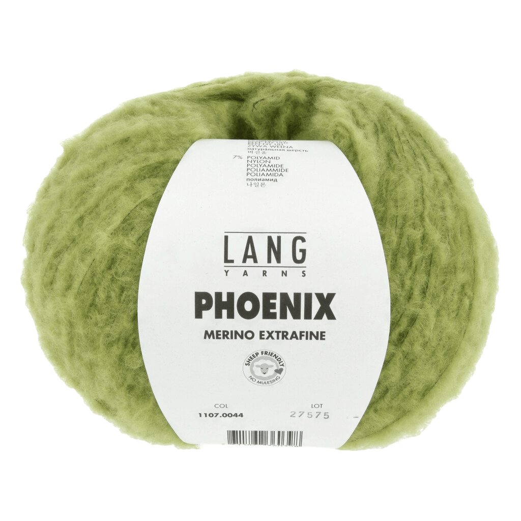 Lang Yarns Knitting Pattern Small-Medium - 2 balls / lime 1107.0044 FLURINA Sweater Pattern Bundle in Phoenix by LANGYARNS | Fatto a Mano 286-064