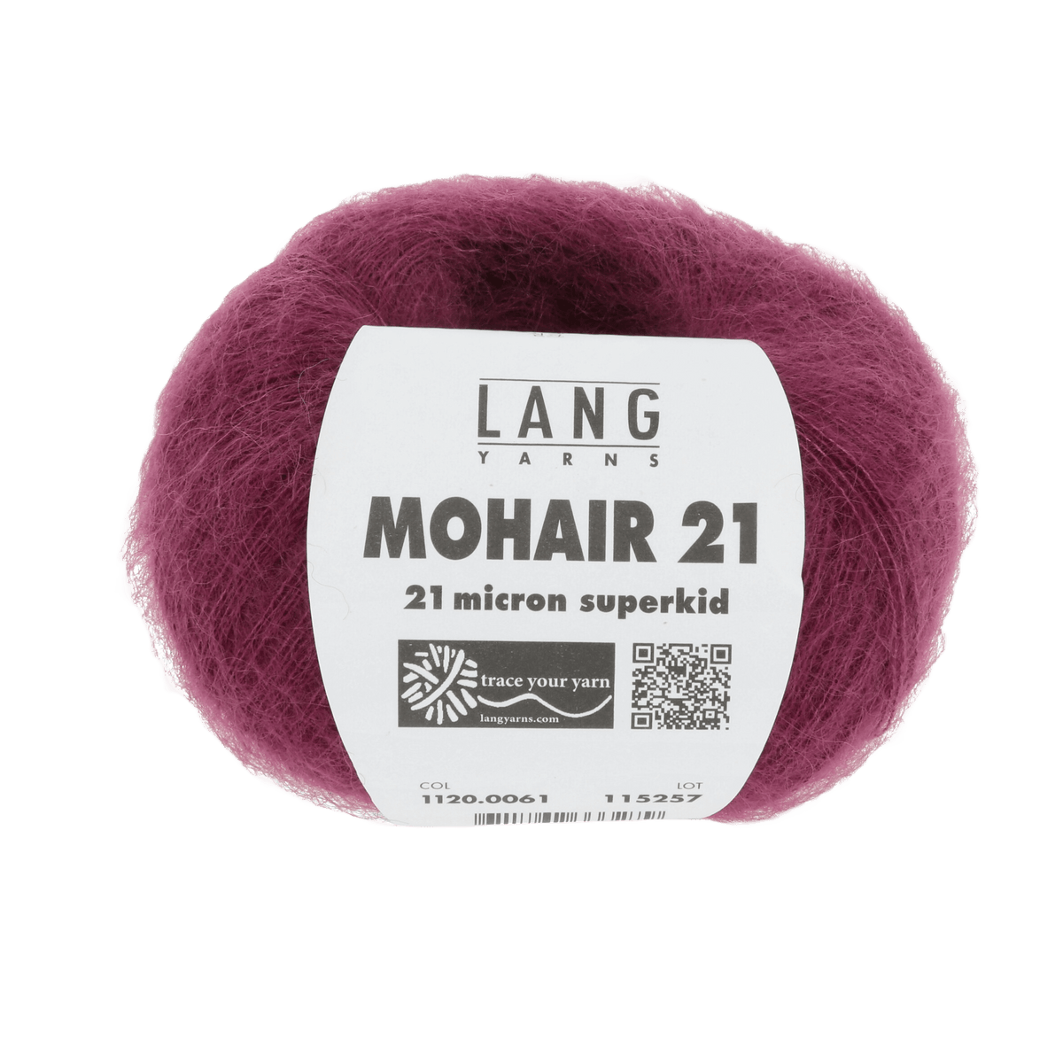Lang Yarns Knitting Pattern Small-Medium - 3 balls / burgundy 1120.0061 ANNIKA Sweater Pattern Bundle in Mohair 21 by LANGYARNS | Fatto a Mano 280-046
