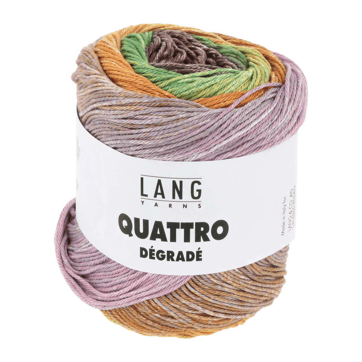Lang Yarns Knitting Pattern Small-Medium - 3 balls / green/yeelow/brown 1088.0014 FRANCINE Slipover Pattern Bundle in Quattro Degradé by LANGYARNS | Punto 91-001