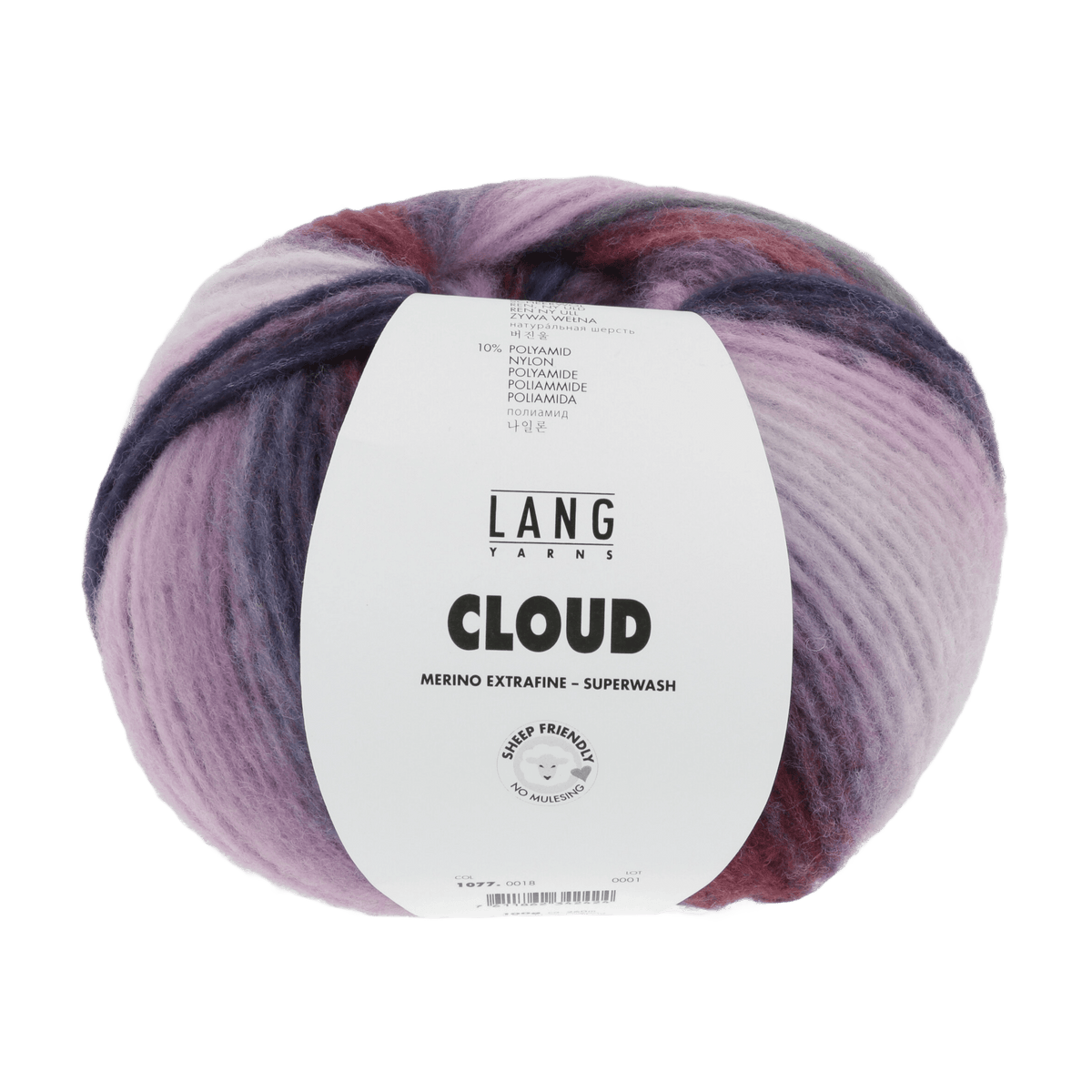 Lang Yarns Knitting Pattern Small-Medium - 3 balls / lavender/petrol/pink 1077.0018 Vest Pattern Bundle in CLOUD by LANGYARNS | Punto 45-001