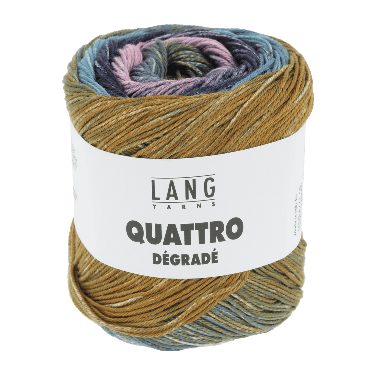 Lang Yarns Knitting Pattern Small-Medium - 3 balls / light blue/mustard yellow/rose 1088.0010 FRANCINE Slipover Pattern Bundle in Quattro Degradé by LANGYARNS | Punto 91-001