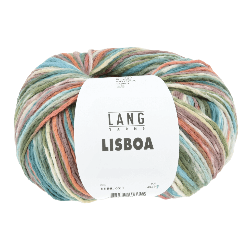 Lang Yarns Knitting Pattern Small-Medium - 3 balls / olive/dark green/blue/orange 1156.0011 TORI Slipover Pattern Bundle in Lisboa by LANGYARNS | Punto 82-008