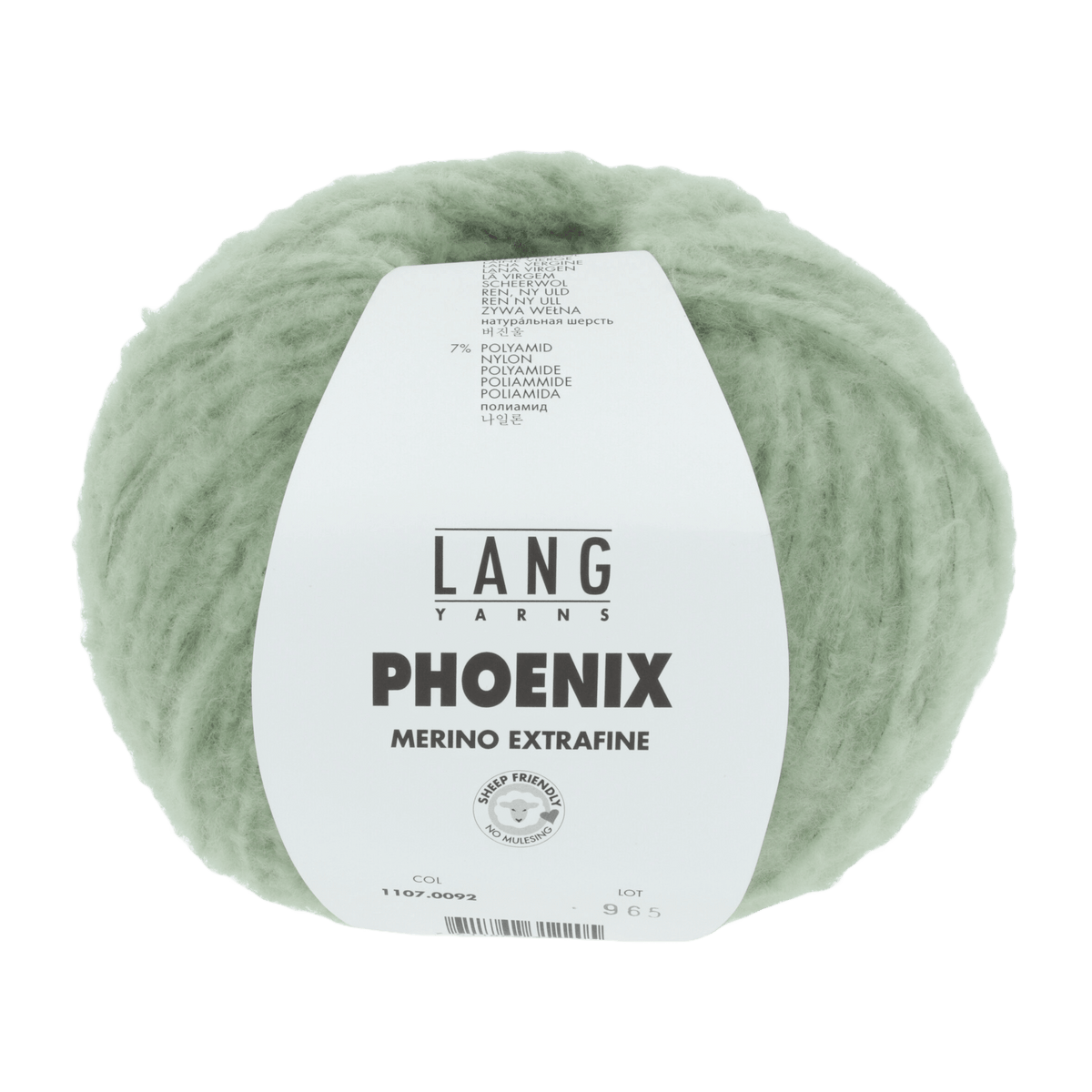 Lang Yarns Knitting Pattern Small-Medium - 3 balls / sage 1107.0092 LAURA Pattern Bundle in PHOENIX by LANGYARNS | Punto 65-001