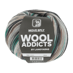 Lang Yarns Knitting Pattern Small-Medium - 4 balls / BLACK/GREY/GREEN 1147.0001 GOOD MOVES Top Down Sweater Pattern Bundle in Move 8ply by LANGYARNS | Punto 79-010