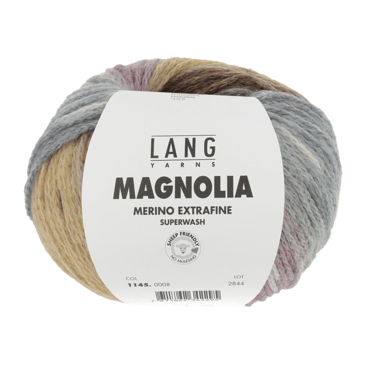 Lang Yarns Knitting Pattern Small-Medium - 4 balls / cognac/jeans/petrol 1145.0008 WITHNEY Top Down Sweater Pattern Bundle in Magnolia by LANGYARNS | Punto 74-002