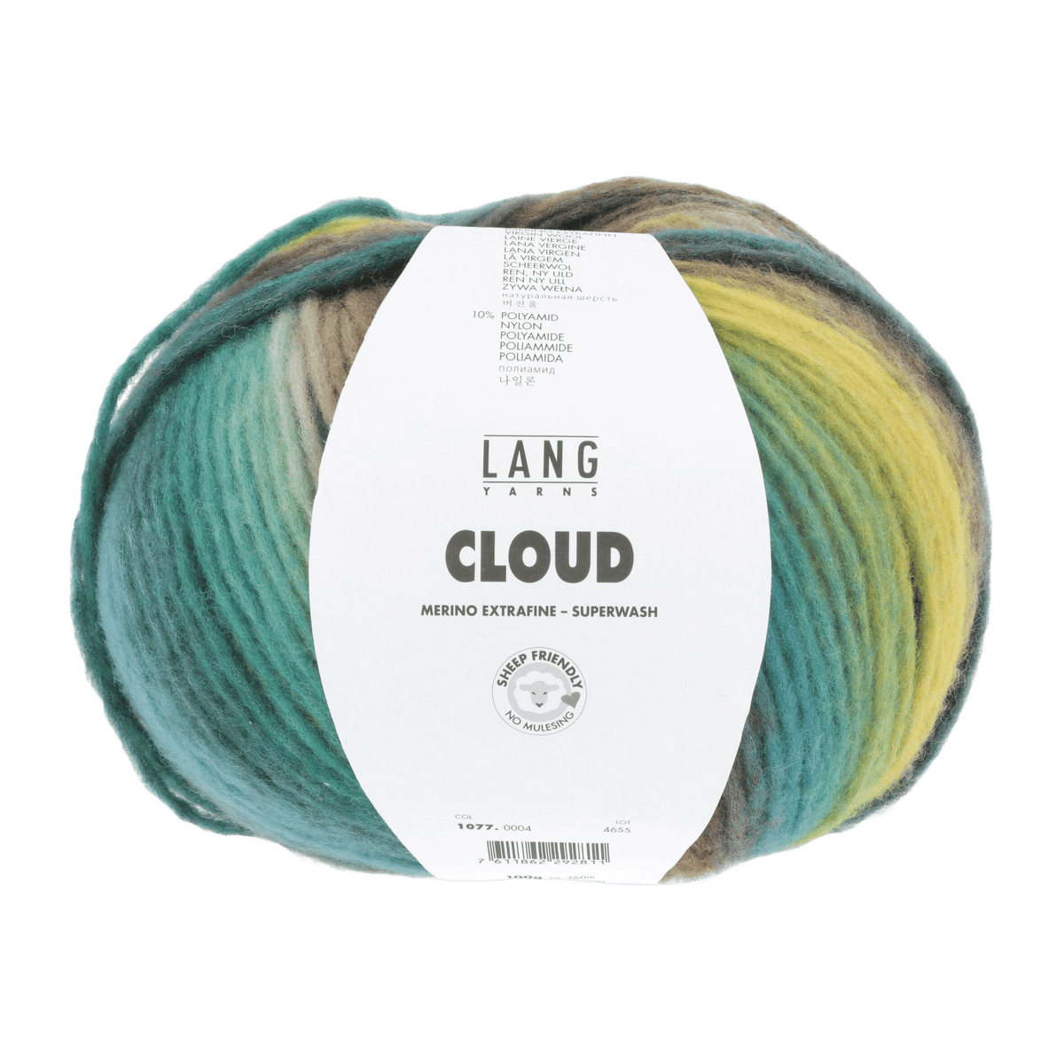 Lang Yarns Knitting Pattern Small-Medium - 4 balls / green 1077.0004 Cardigan Pattern Bundle in CLOUD by LANGYARNS | Punto 45-007