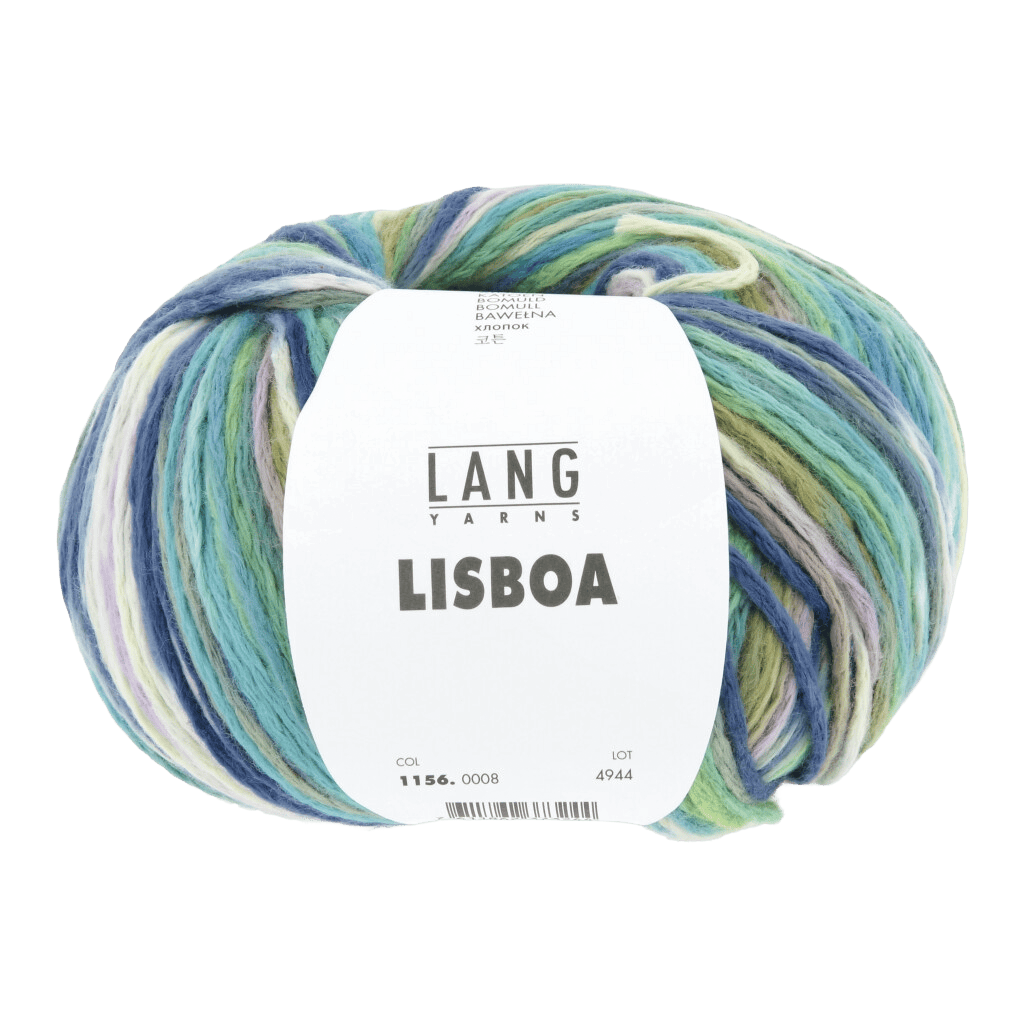 Lang Yarns Knitting Pattern Small-Medium - 4 balls / green/marine/olive/lavender 1156.0008 ZIGGY Sweater Pattern Bundle in Lisboa by LANGYARNS | Punto 91-014