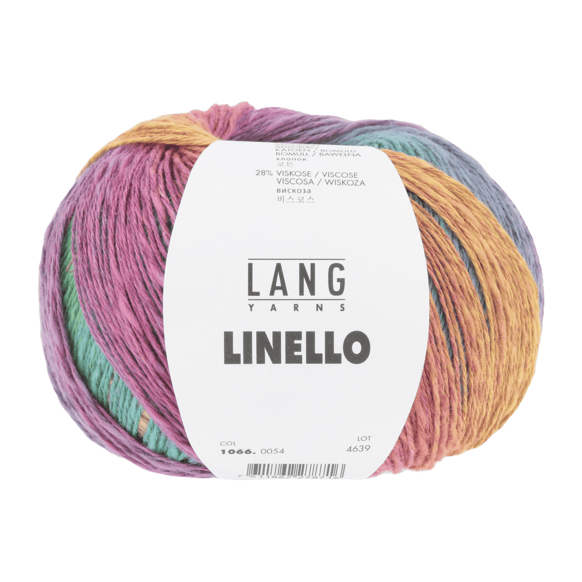 Lang Yarns Knitting Pattern Small-Medium - 4 balls / green/red/yellow 1066.0054 FINJA Slipover Pattern Bundle in Linello by LANGYARNS | Fatto a Mano 284-052